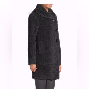 Sofia Cashmere Alpaca & Wool Boucle Cocoon Coat gray size 10 old money luxury